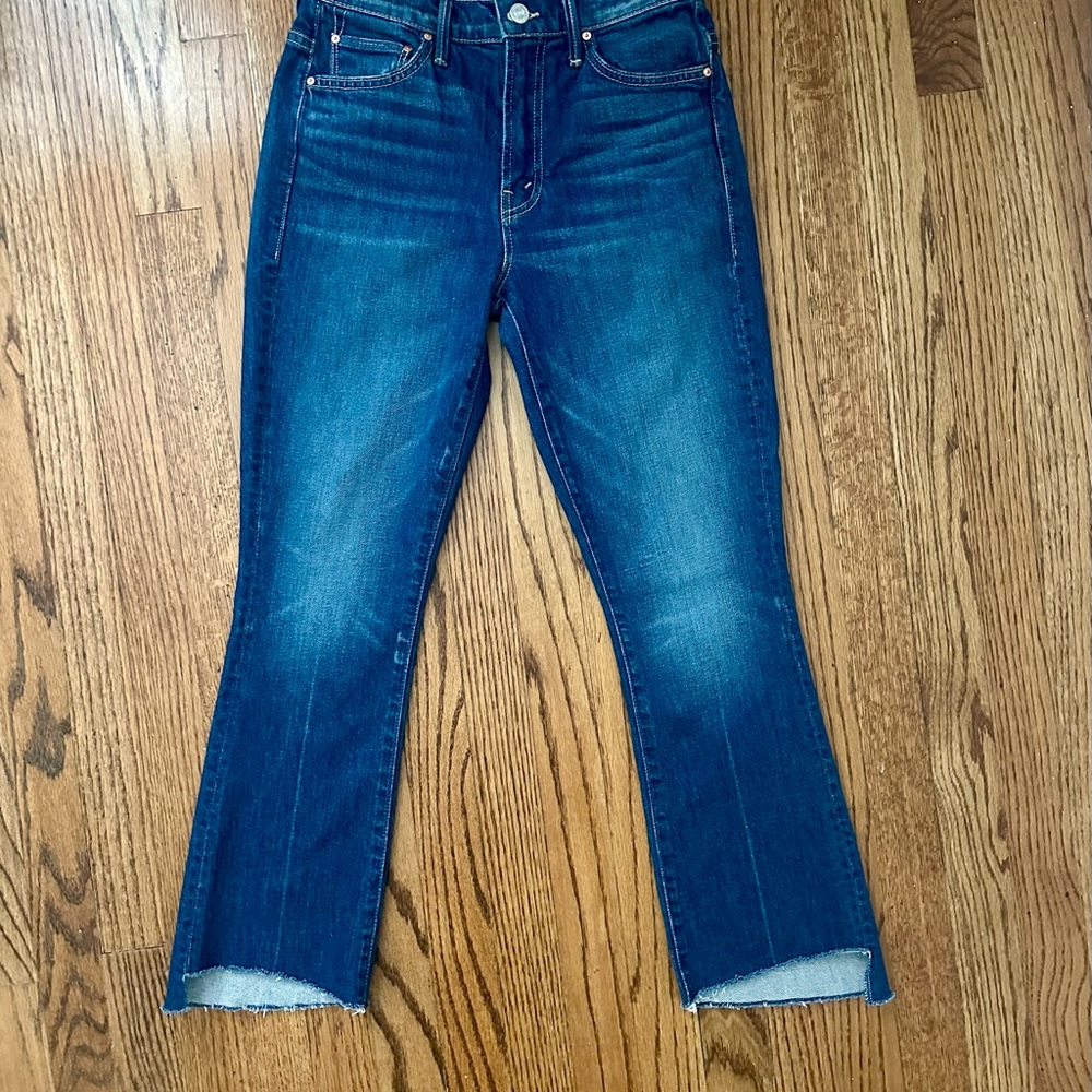 MOTHER The Insider Crop Step Fray Jeans in Bad Reputation, Size 26